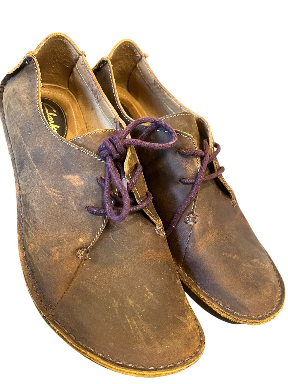 Clarks Artisan Janey Mae Oxford Leather Lace Up Moccasin Shoes Brown  BOHO 7.5M